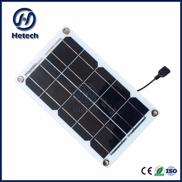 solar USB charger port 7w solar panel 5v for mobile phone charging