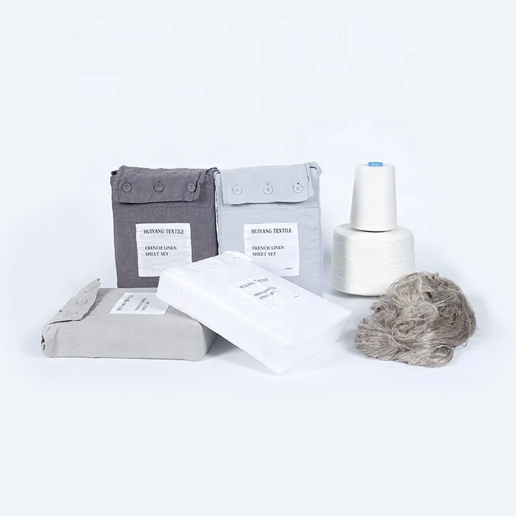 Vintage washed French linen bed set stone washed linen bedsheets