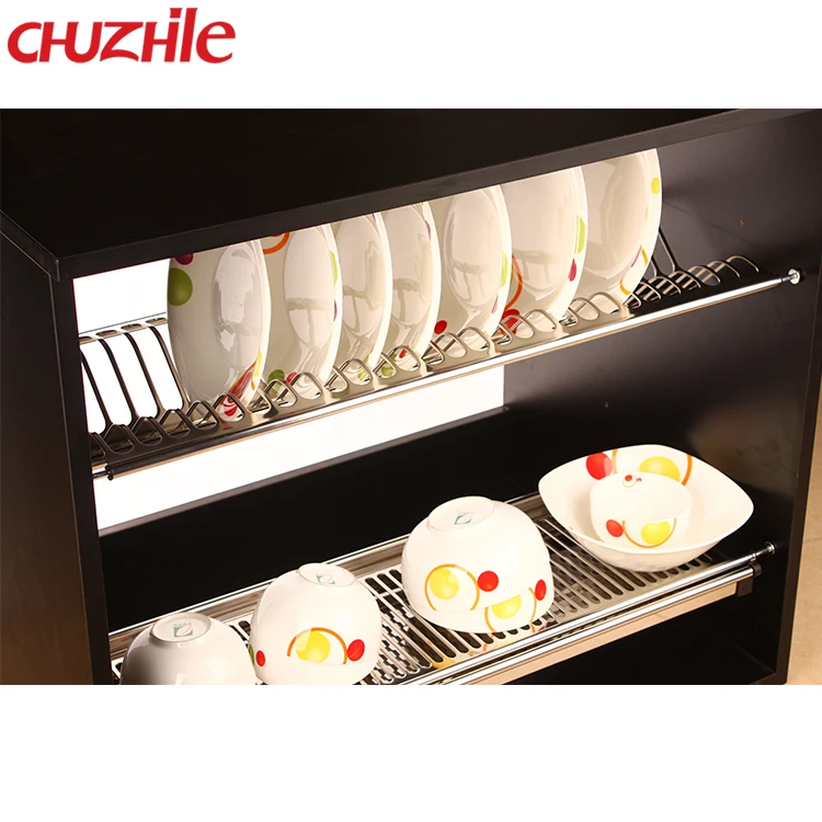 2-Tier Stainless Steel kitchen plate rack dish drying drainer rack