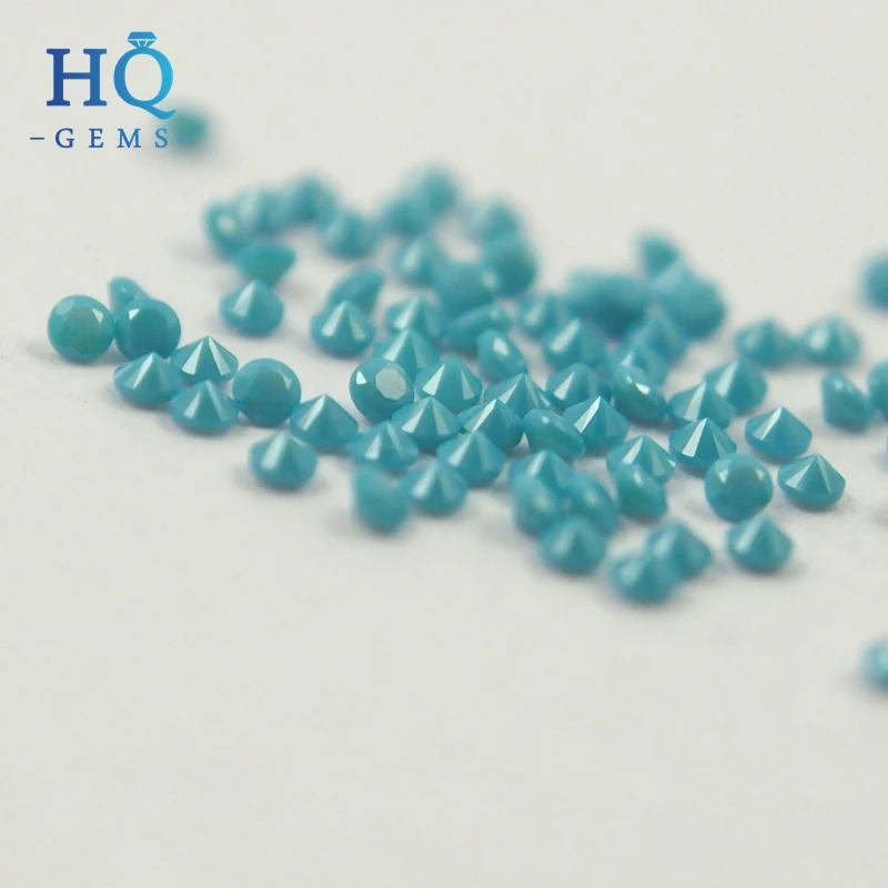High Temperature Resistance Synthetic Nano Spinel Nano Blue Turquoise Gemstone Sliver Ring Making