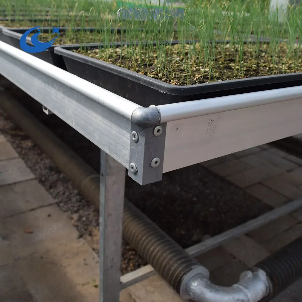 Aluminum Alloy Frame metal greenhouse rolling benches for Agricultural Greenhouse