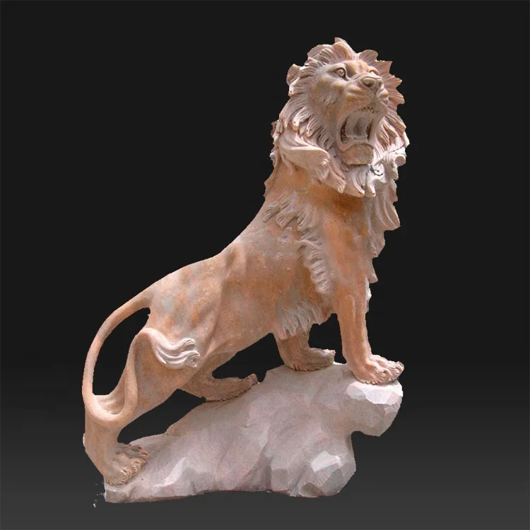 Outdoor garden white indoor statue stone life size lion sculpture for sale