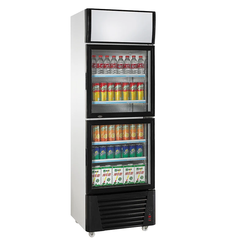 Vertical commercial chiller drink cooler 4 doors cooler