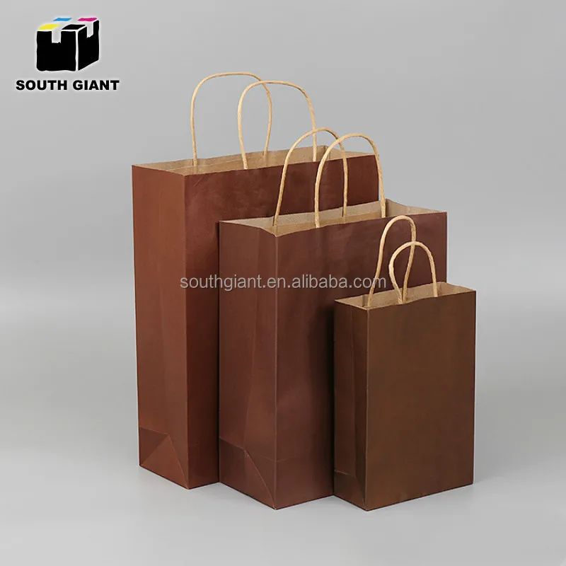 
Custom Reusable Kraft Brown Paper Grocery Shopping Bag with Handles 