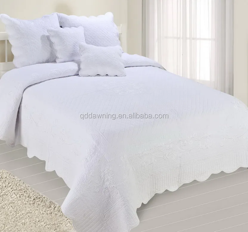 Modern fashion over sized cotton quilt bedspread wedding bed sheet set