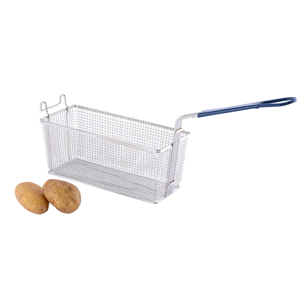 Commerical Kitchen Nickel-plated Metal Wire Mesh Fry Basket