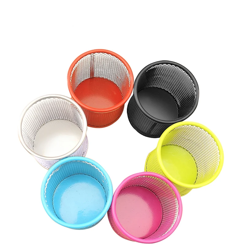 Индивидуальный дизайн офисный настольный стол провод нержавеющей стали с порошковым покрытием круглый металлический держатель для ручки