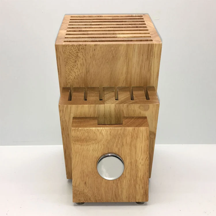 16 slots solid wood magnetic knife block set