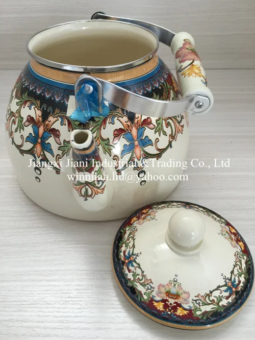 
6.0L camping cast iron enamel coated kettle 