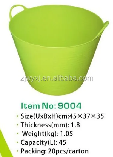 Flexible PE storage buckets plastic basin Large plastic trough