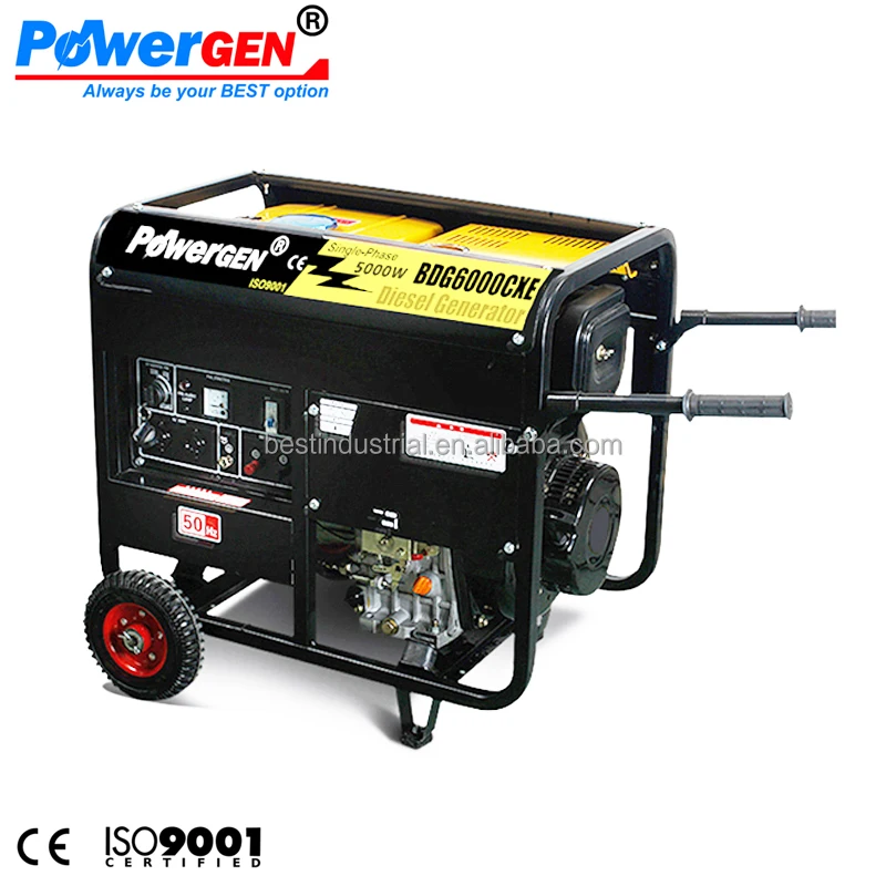 Top Seller!!! POWERGEN Super Performance Air cooled Electric Start 50Hz Open Frame 5kw Diesel Generator of Good Price