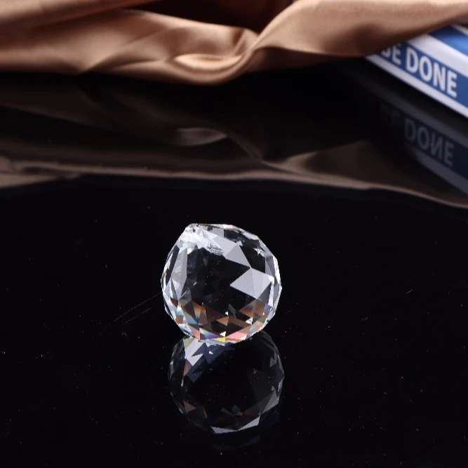 
transparent faceted K9 crystal glass chandelier ball 