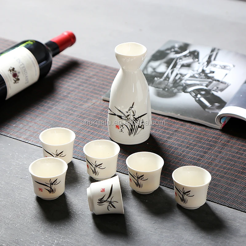 Traditional Ceramic Sake Bottle With Cups Ceramic sake sets