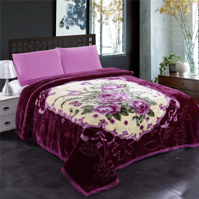 
Heavy Plush Soft Korean Style 2ply King size Mink velvet fleece raschel bed blanket 