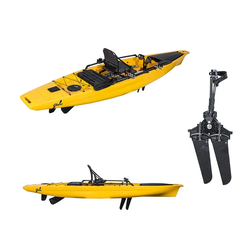 CE-Marked good plastic kayaks en venta single sit-on-top with flexible pedal drive system fishing canoe&boat&kayak with rudder