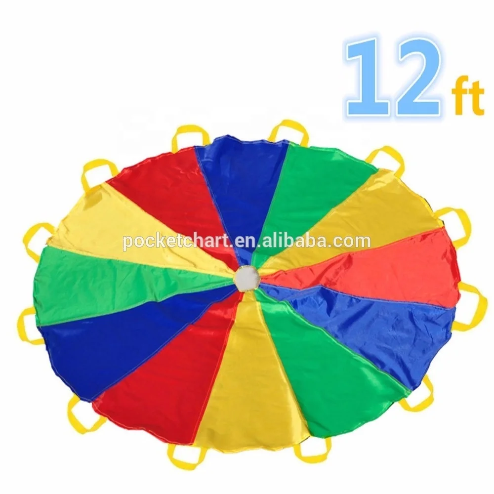 12 feet and 12 feet Play Parachute Toys For Children Indoor Outdoor playing with 12 Handles