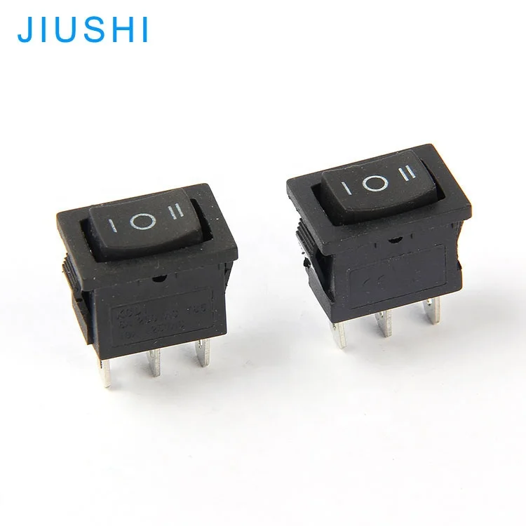 KCD1-103 3 способа ВКЛ-ВЫКЛ-ВКЛ клавишный переключатель 125 в 10A 3 медных контакта черный