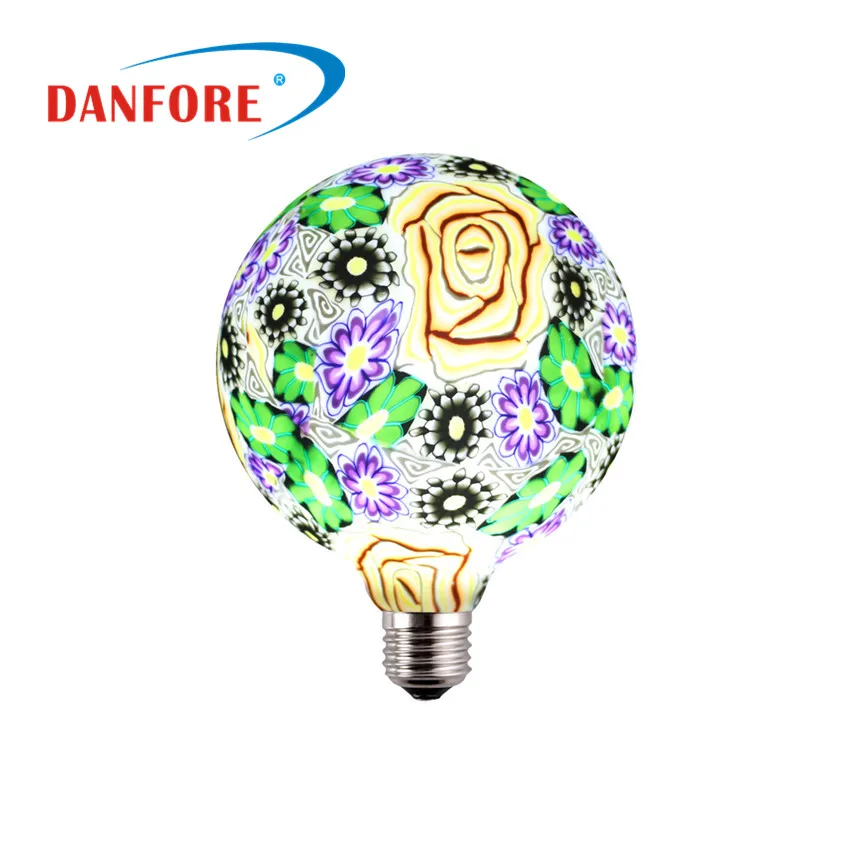 Color Painted Round decorative fancy lightings g125 led globe bulb for Halloween Party