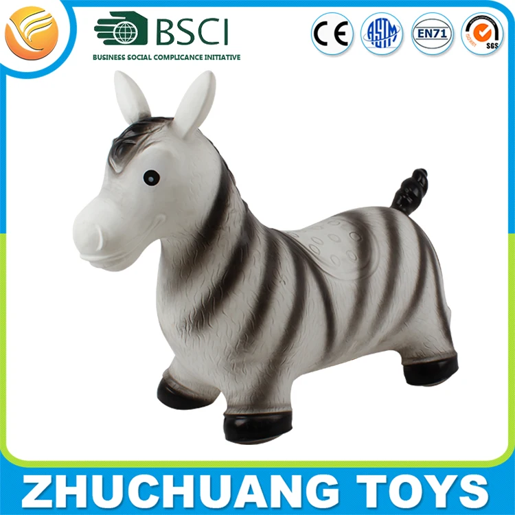 jumping and bouncing animal toys  big inflatable pvc zebra toy for 3-10 years old children