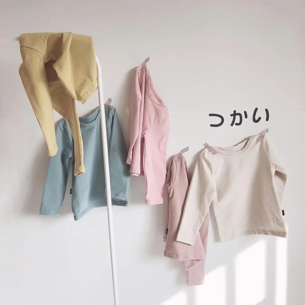 Bulk blank t-shirts Korean style one-collar bottom shirt cotton quality kids t shirt