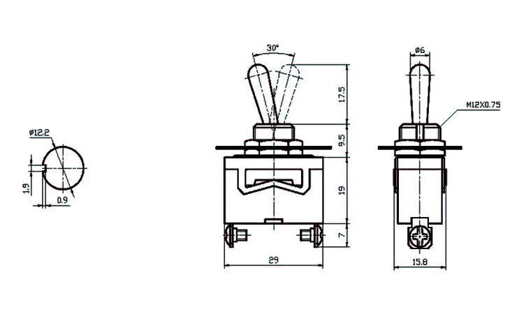 KN3(C)-101 toggle switch 10A 125VAC 6A 250VAC 2 PIN KN toggle switch