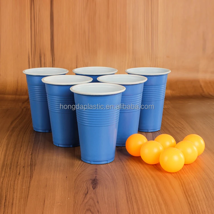 Disposable Plastic Red Party Cup with Pingpong Balls Set
