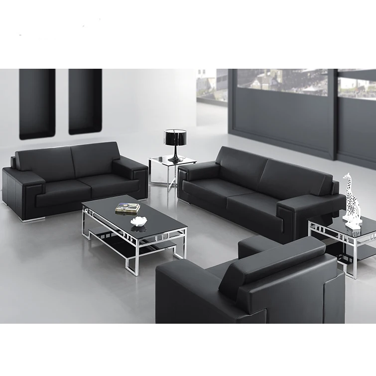 China supplier modern office designer 6 seater leather sofa  office furniture set