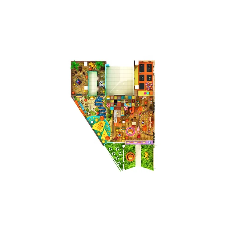 
New Design Support Customized kids indoor play ground playhouse with ball poll with swing 