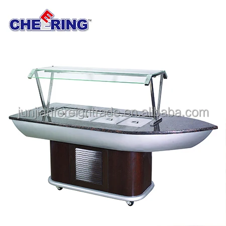 catering equipment high quality wooden&marble buffet counter refrigerator for hotel 20 years export guangzhou manufacturer
