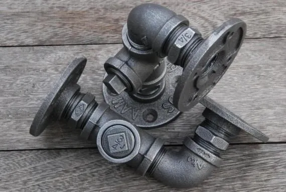 Retail POS Point of Sale urban industrial vintage retro style Pipe Pipework shelf shelving brackets (pair)