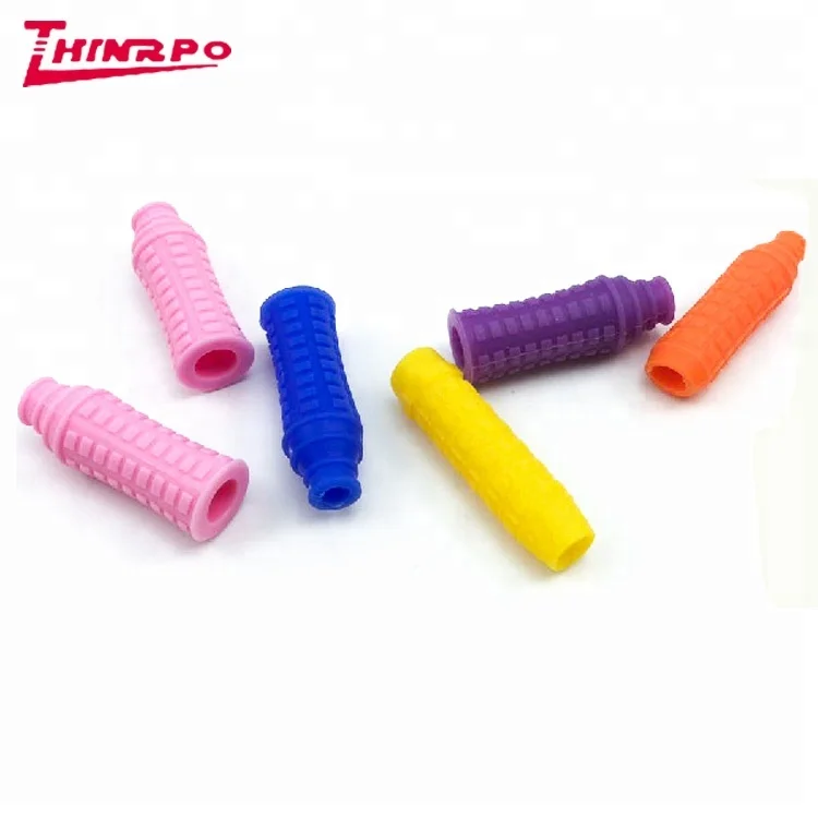Custom Hot selling silicone  rubber Pen Holder Posture Corrector Pencil Writing Aid Grip  unique pencil holder