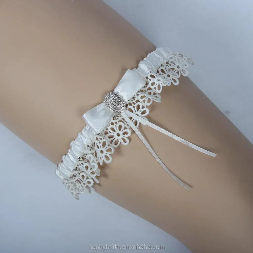New Arrival Satin Ribbon Elastic Wedding Garter Belt Bridal Leg garter Belt Handmade HY1001