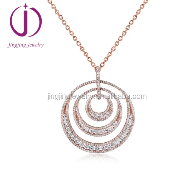 Wholesale custom high quality Ladies jewelry S925 Sterling Silver White moissanite 0.5ct D VVS diamond Circle Pendant Necklace