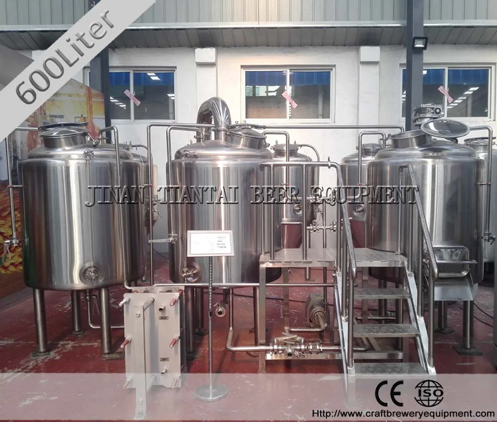 Tiantai 600L 6HL 5BBL stainless steel steam two vessel semiauto micro brewery equipment uk