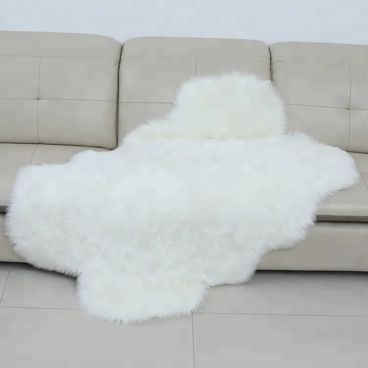 Скандинавские античные животные из овечьей кожи большой белый коврик