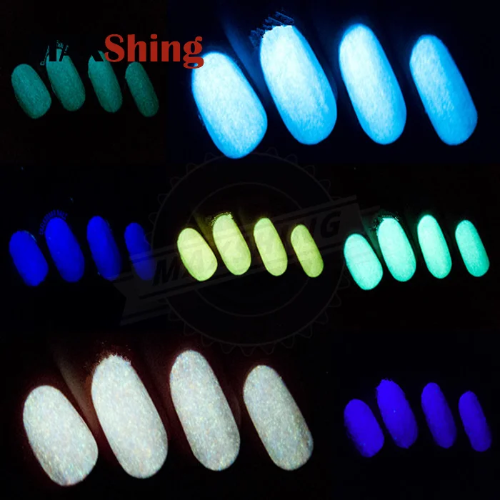 Luminescent Powder, Blacklight Glow in the Dark For Nail Polish Gel