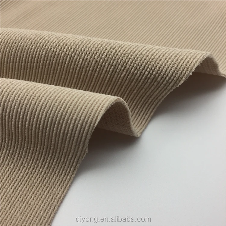 Shaoxing Textile Knitting Polyester Elastane Corduroy Fabric Dye Roll with Corrugated Lines for New Cloths