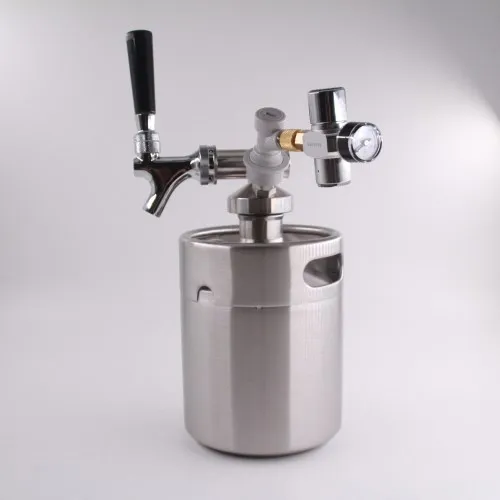 Высококачественная мини-бочка из нержавеющей стали объемом 64 унции с набором крана для кофе, пива и чая
