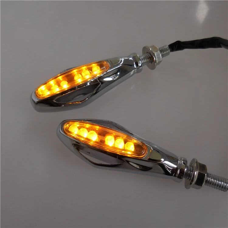 Custom Universal Chopper Motorcycle LED Turn Signal Light Indicators Blinker Scooter LED Turn Signal DC 12V Amber Lamp