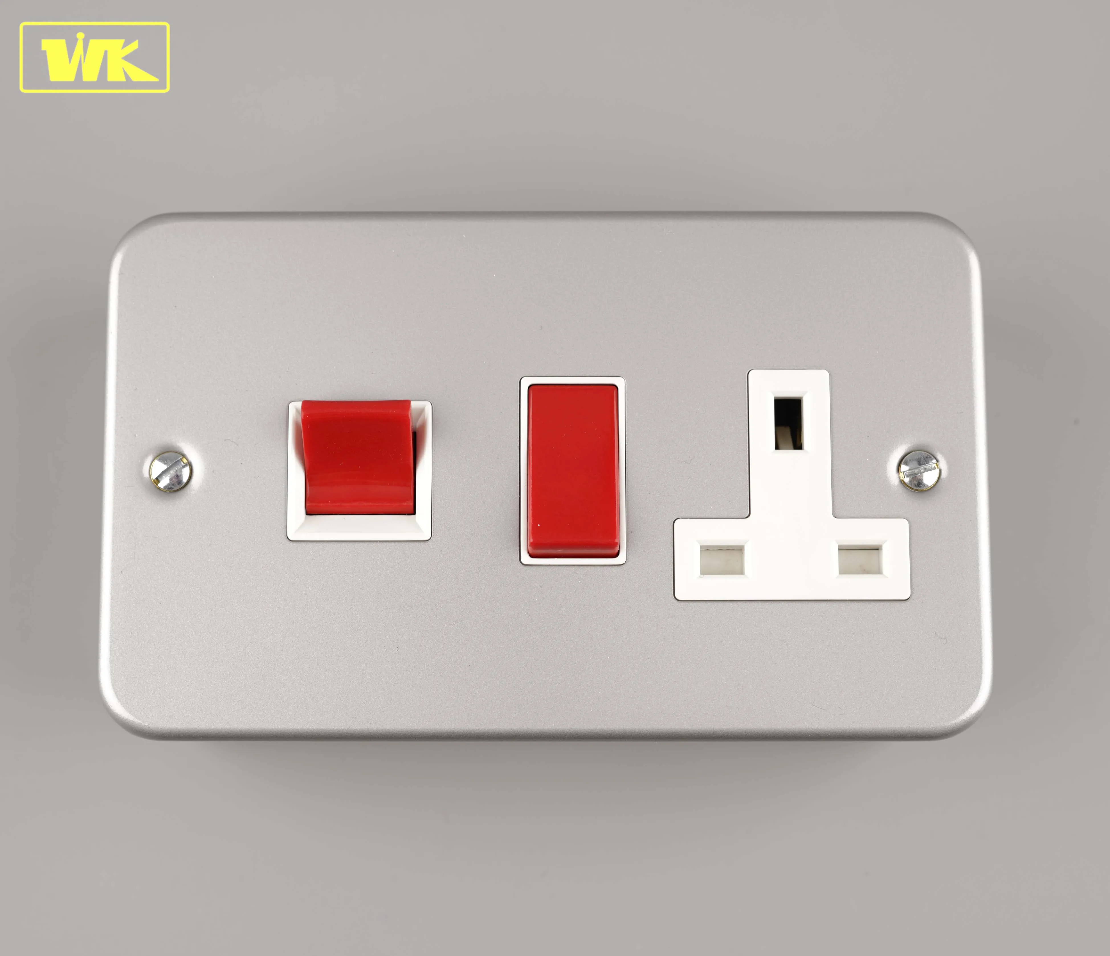 WK Metal Clad 45A 1 Gang Cooker Switch Socket Kitchen Wall Switch