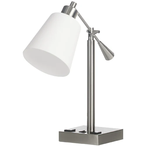 branch iron brushed nickel hospitality lamp usb angle table lamp double arms desk lamp