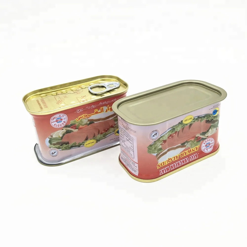 200g rectangular metal tin cans for luncheon meat food packaging