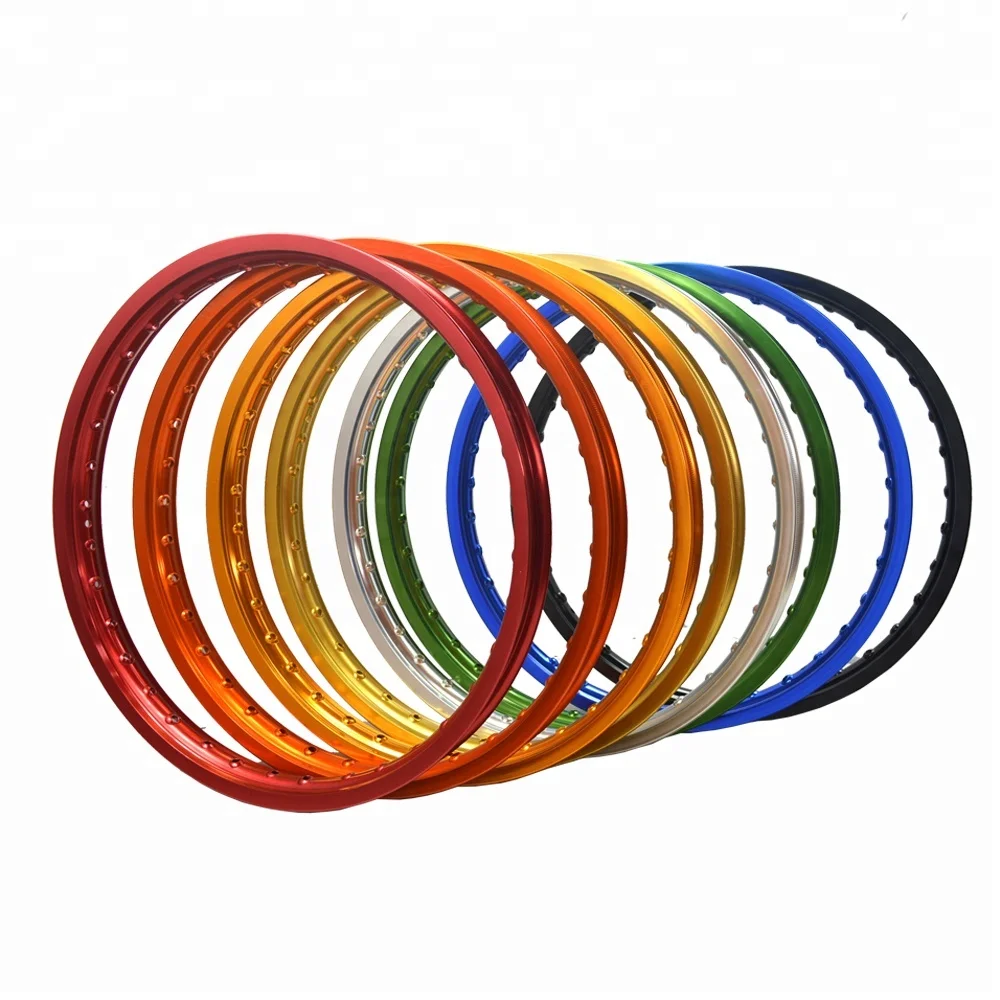 Gold, green, red, blue, 36 spoke motorcycle aluminum wheel rim