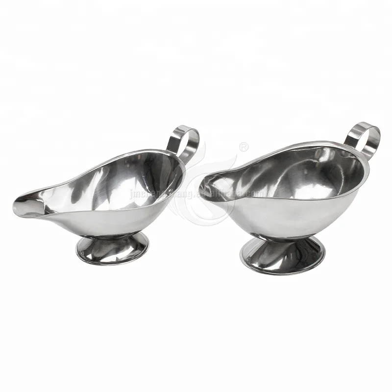 Kitchen Accessory Ergonomic Handle Steak Sauce Pot Gravy Bucket Stainless Steel Sauce Jug Double Insulated Gravy Boat