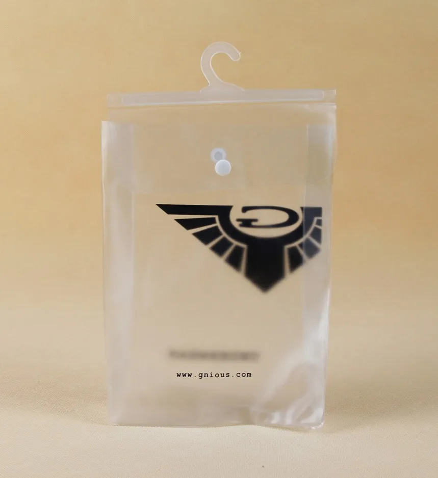 Small socks pvc soft plastic hanger hook snap bag