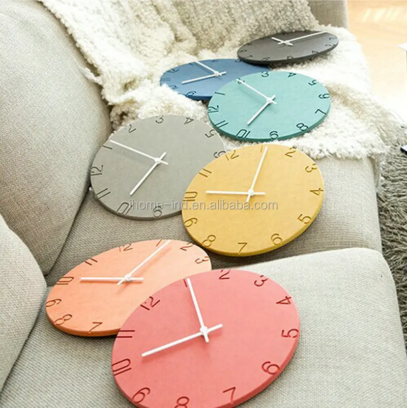 Nordic 2023 New Creative Wooden MDF Clock With Engrave Numbers Art Design Living Room Home Decor Luxury Modern Wall Clocks Wall