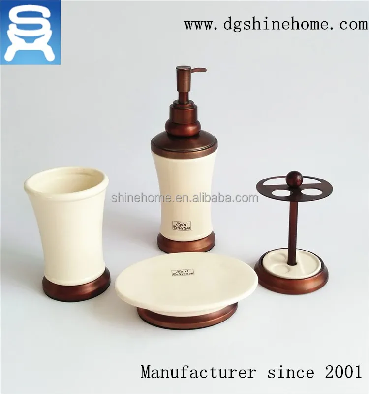 
Simple and classic Hotel Ceramic Bathroom Accesory set for Bathroom Vanity Countertopfrom China Supplier 