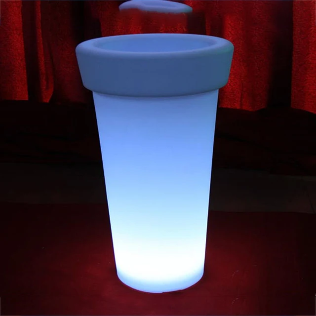 Light up flower pot lighted outdoor flower pots PE material led vase light