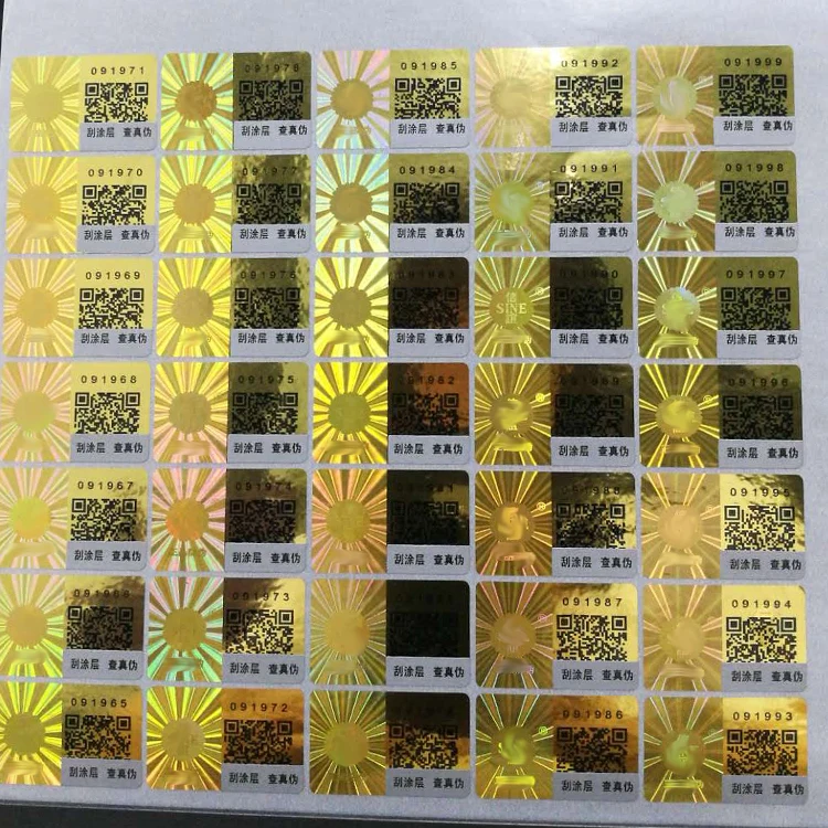 Custom Anti Counterfeiting 3D Anti Counterfeiting Hologram Holographic QR Code Sticker Label