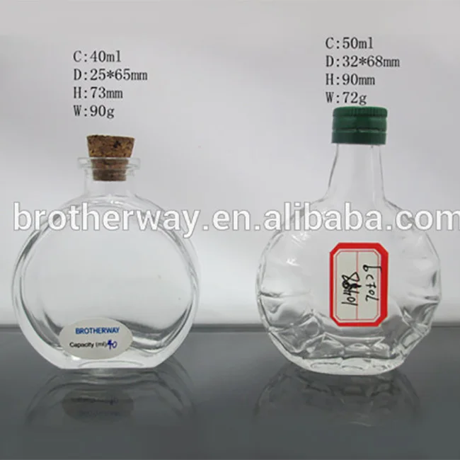 Прозрачная стеклянная бутылка для ликера XO-виски с металлической крышкой, 40/50 мл, 125 мл, 250 мл, 500 мл, 700 мл